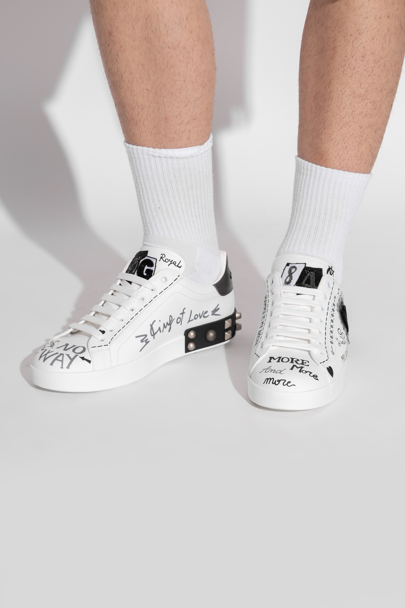 ドルチェ&ガッバーナ　ヒール　37 Dolce & Gabbana 'Portofino' sneakers with appliqués | Men's